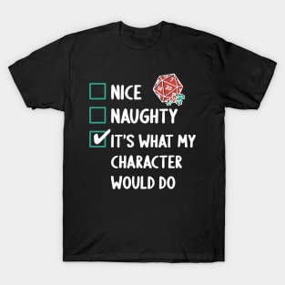 D&D Critmas Naughty & Nice T-Shirt